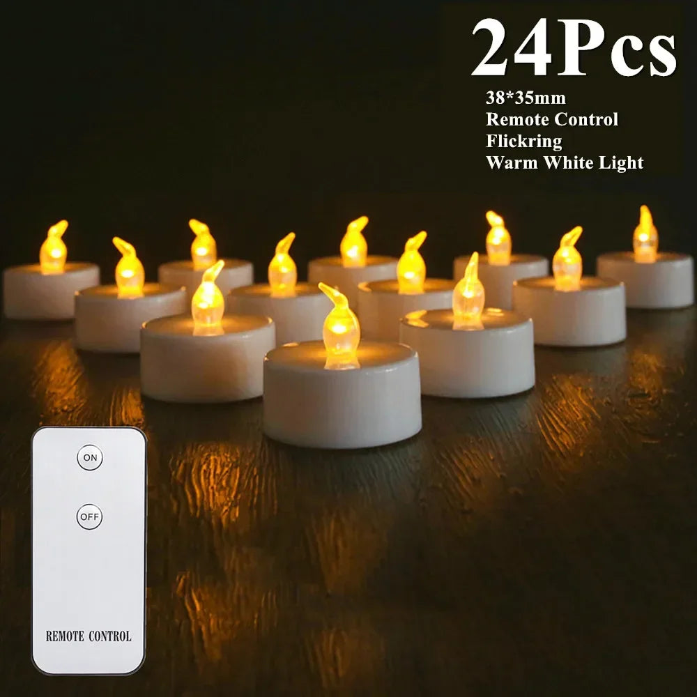 LED Tea Lights Candles Realistic Flickering Battery Operated