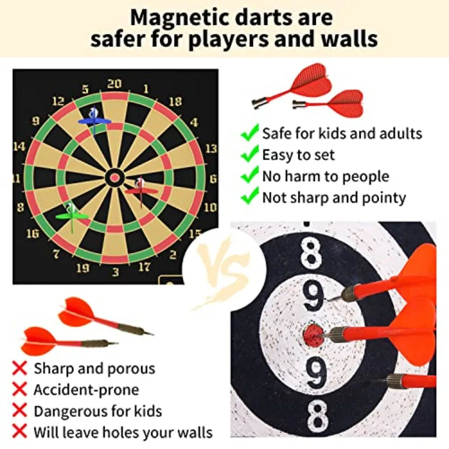 Magnetic Dart Board Outdoor with 12 Darts