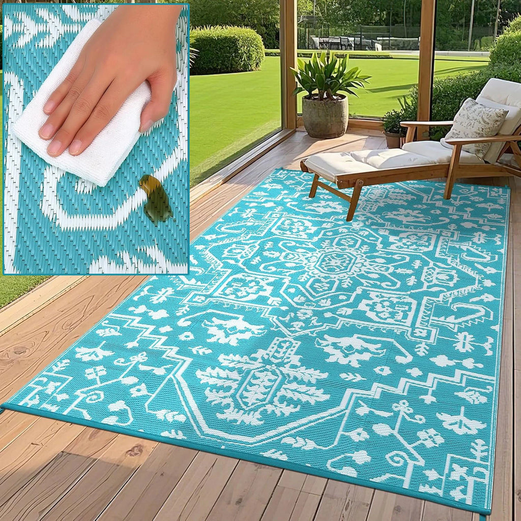 Waterproof and Durable Outdoor Area Rug Stain-Resistant