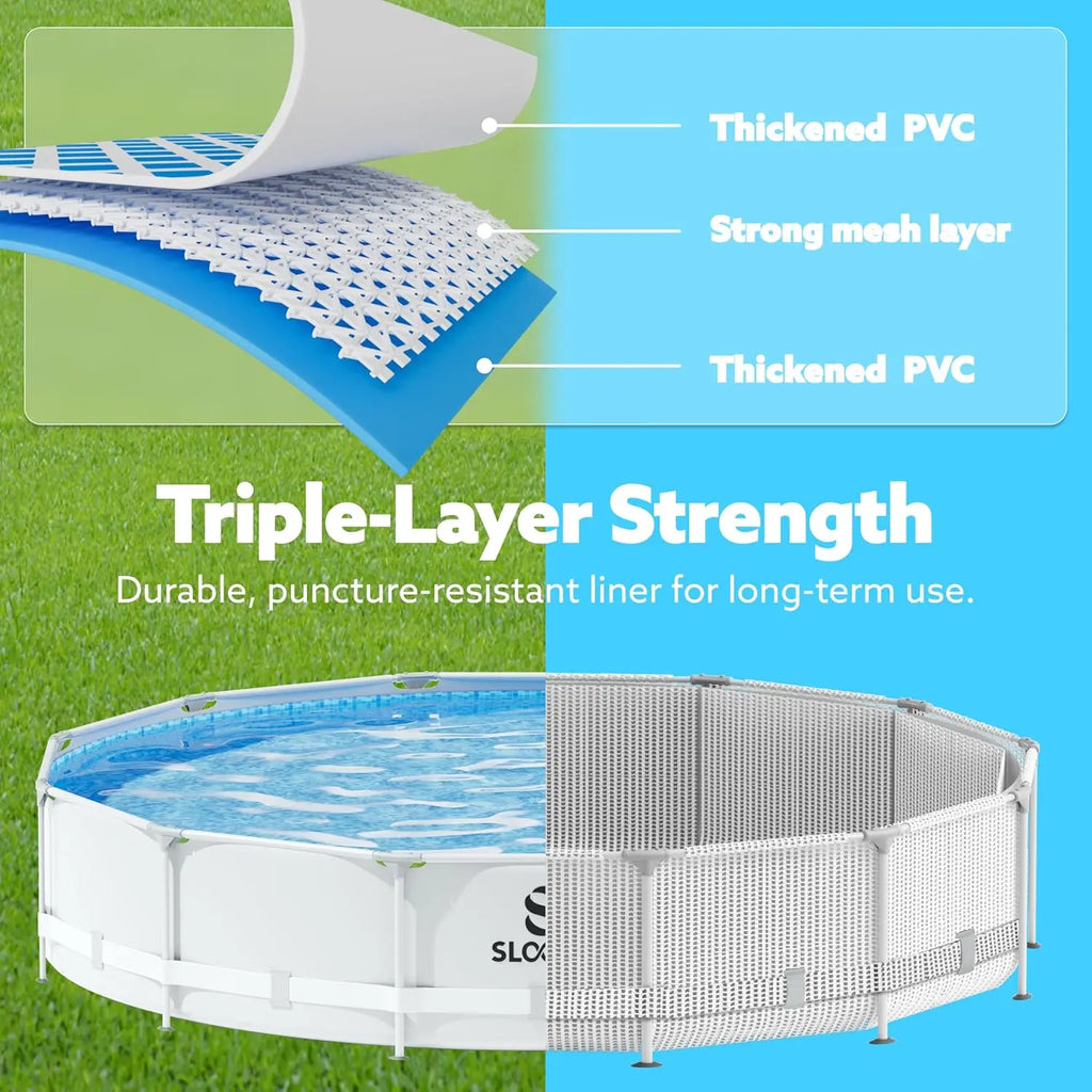 JOYFY Round Above Ground Pool with Filter Pump