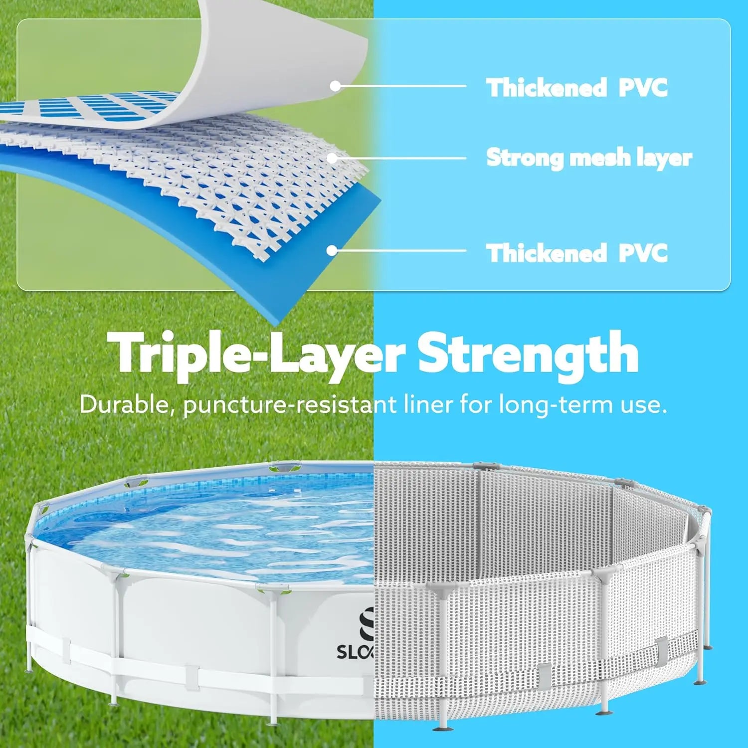 JOYFY Round Above Ground Pool with Filter Pump