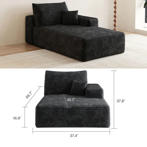 Plush Corduroy U-Shaped Sectional Sofa