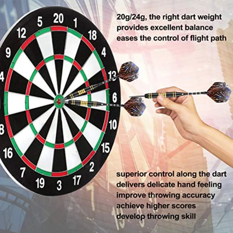 Professional  Dart Set 6-20 gram and 6-24 gram Steel Tips Set with Sharpener