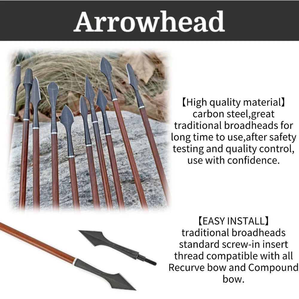 Hunting Arrowheads 6Pcs High Carbon Steel