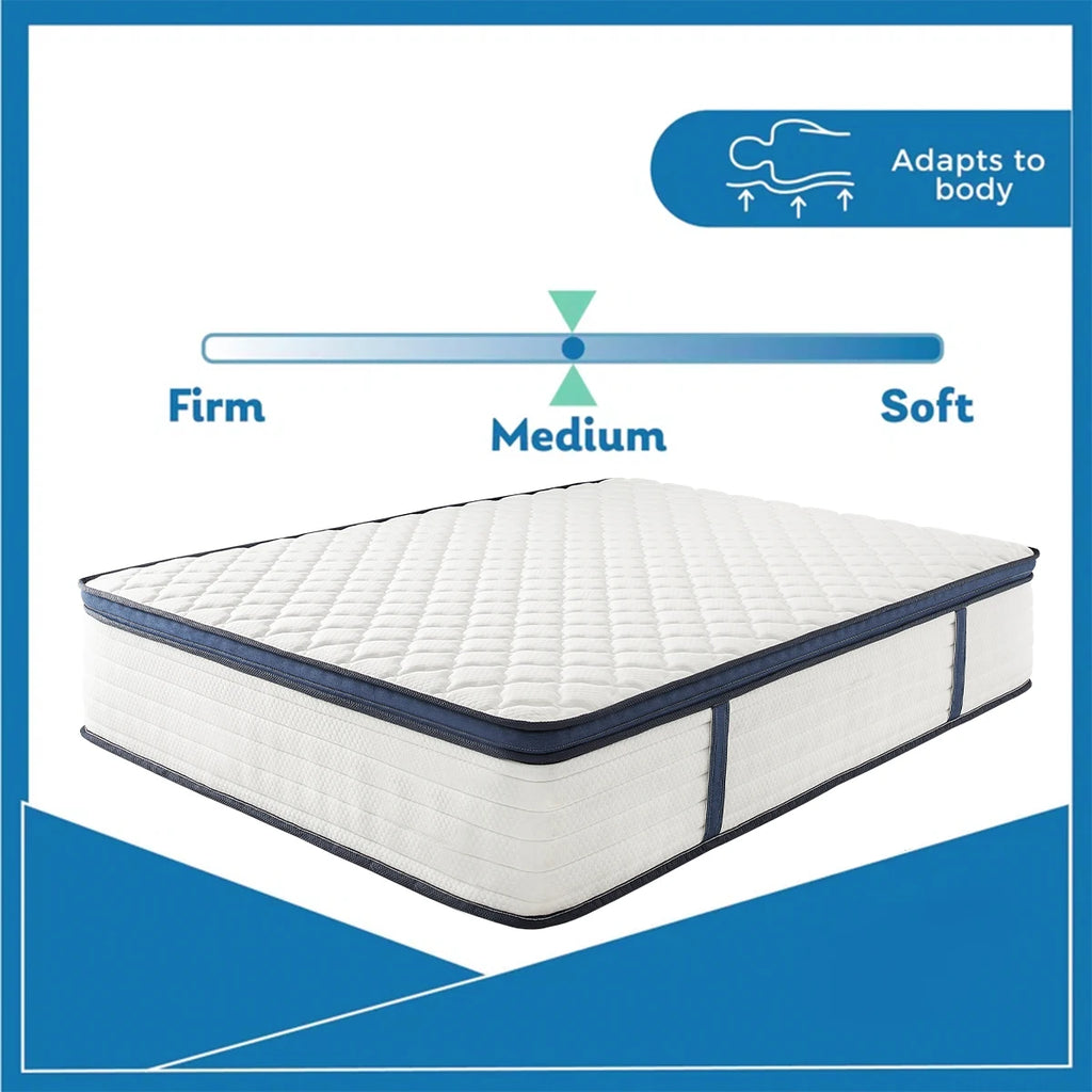 Euro Top Gel Memory Foam Hybrid Mattress In A Box Twin Full Queen King Medium Firm with Motion Isolation