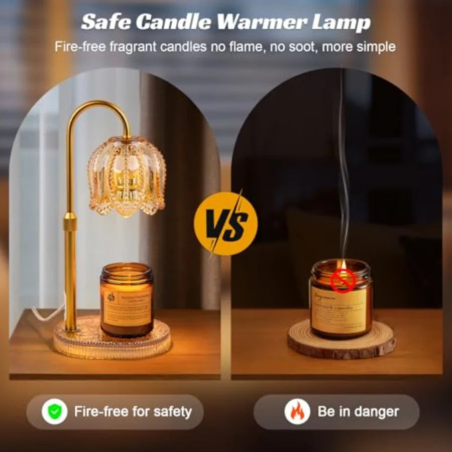 Dimmable Petal Candle Warmer Lamp with Timer