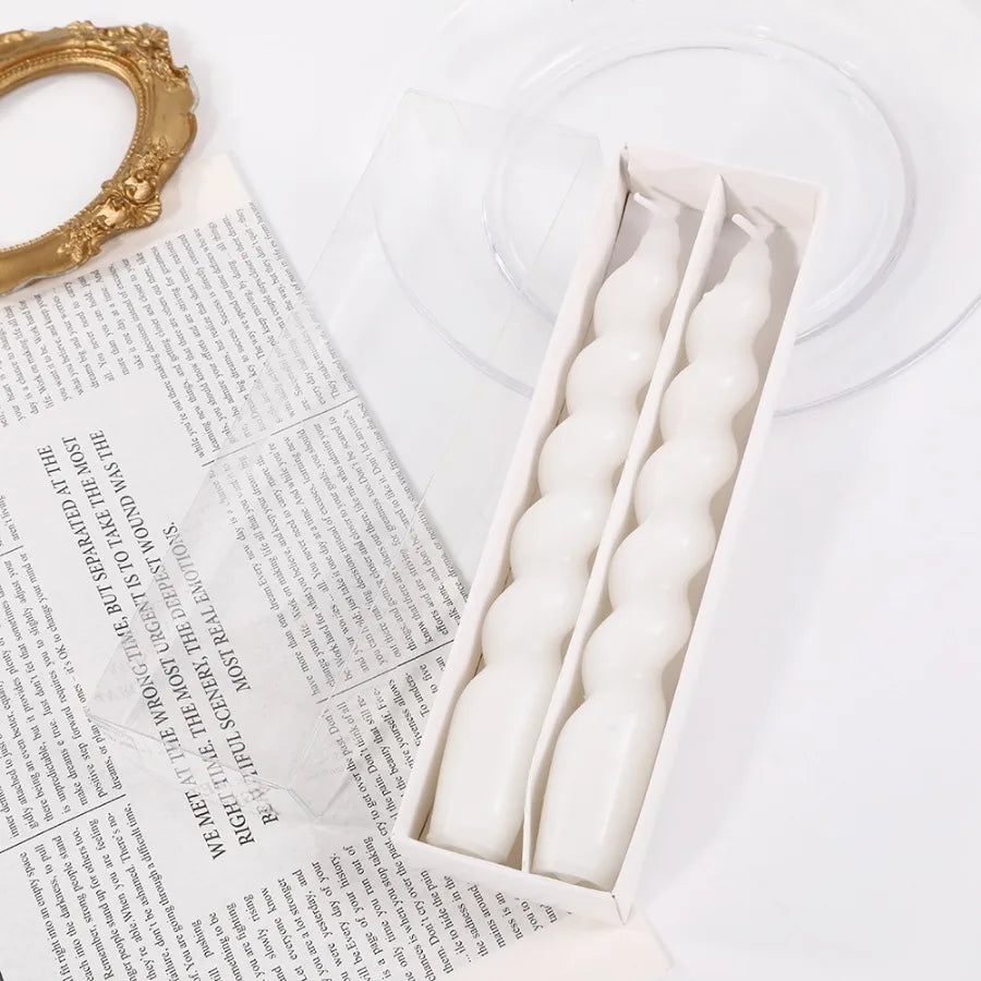 2pcs Spiral Long Rod Soy Candles Scented Candle Aromatherapy Decor