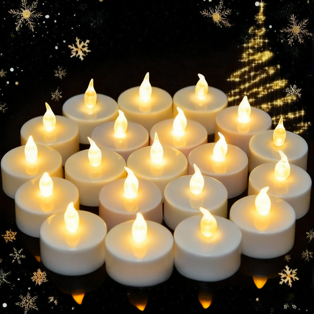 LED Tea Lights Candles Realistic Flickering Battery Operated