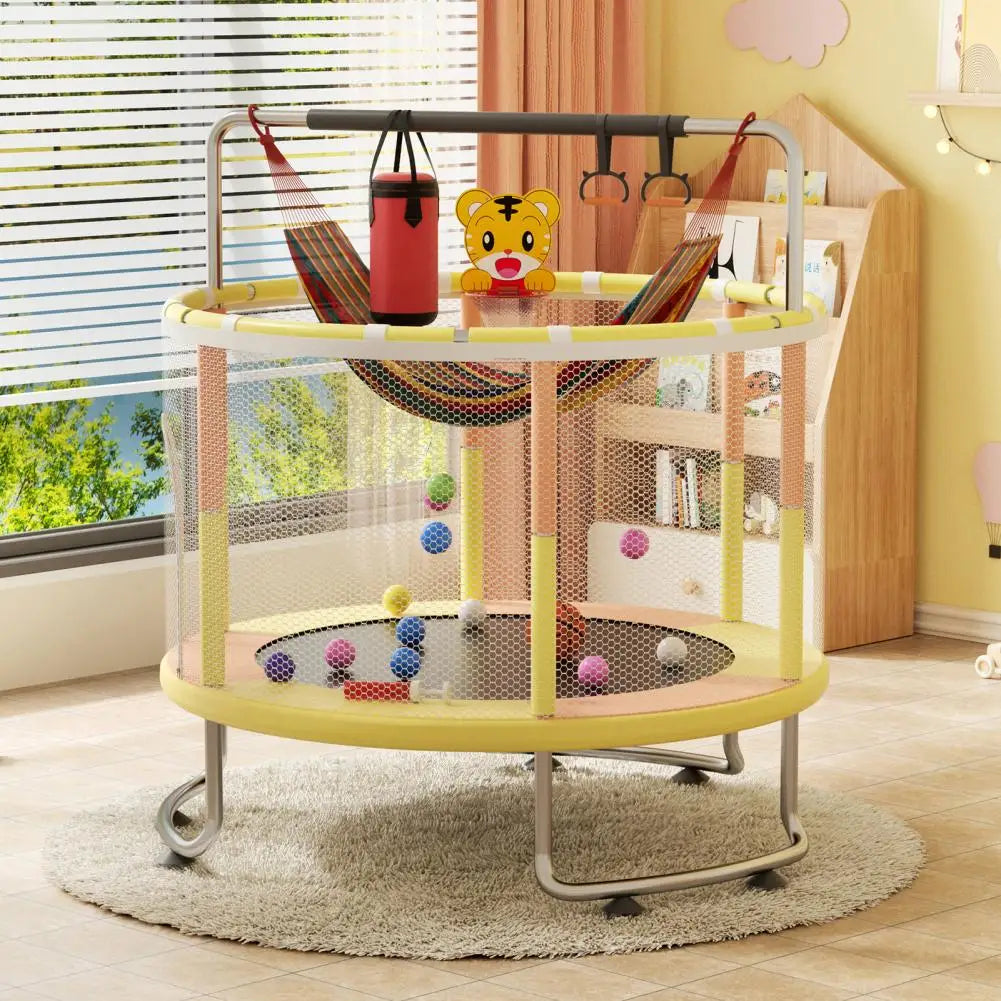 Adjustable Baby Toddler Trampoline with Basketball Hoop