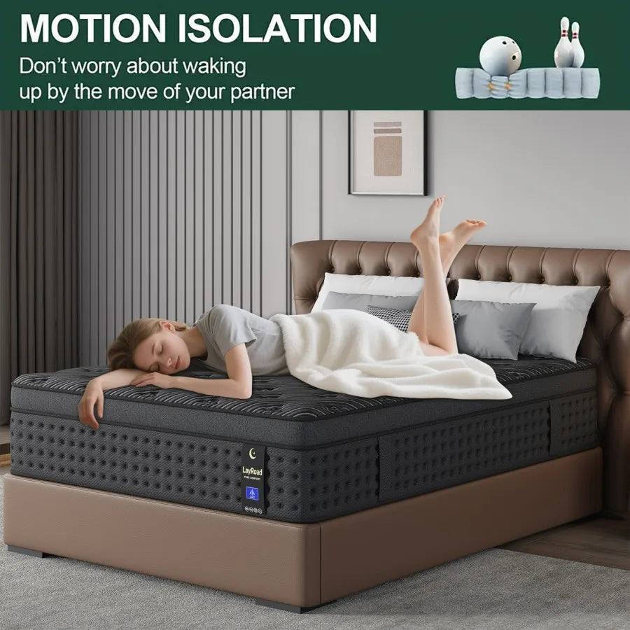 12/14inch Memory Foam Hybrid Box Spring Mattress Available in Twin, Full, Queen, and King Size  Medium Firm