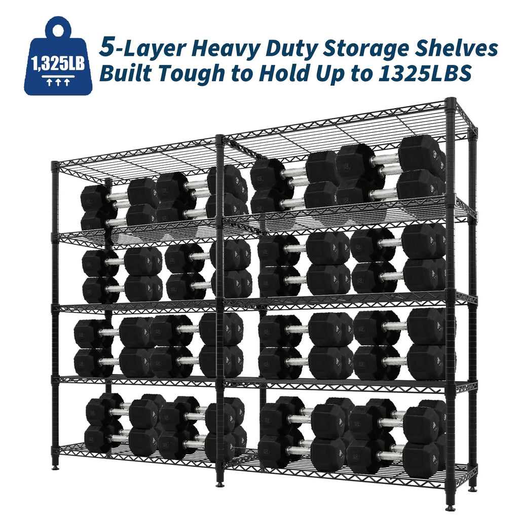 5 -tier Heavy Duty Metal Multiple Storage Adjustable Shelves
