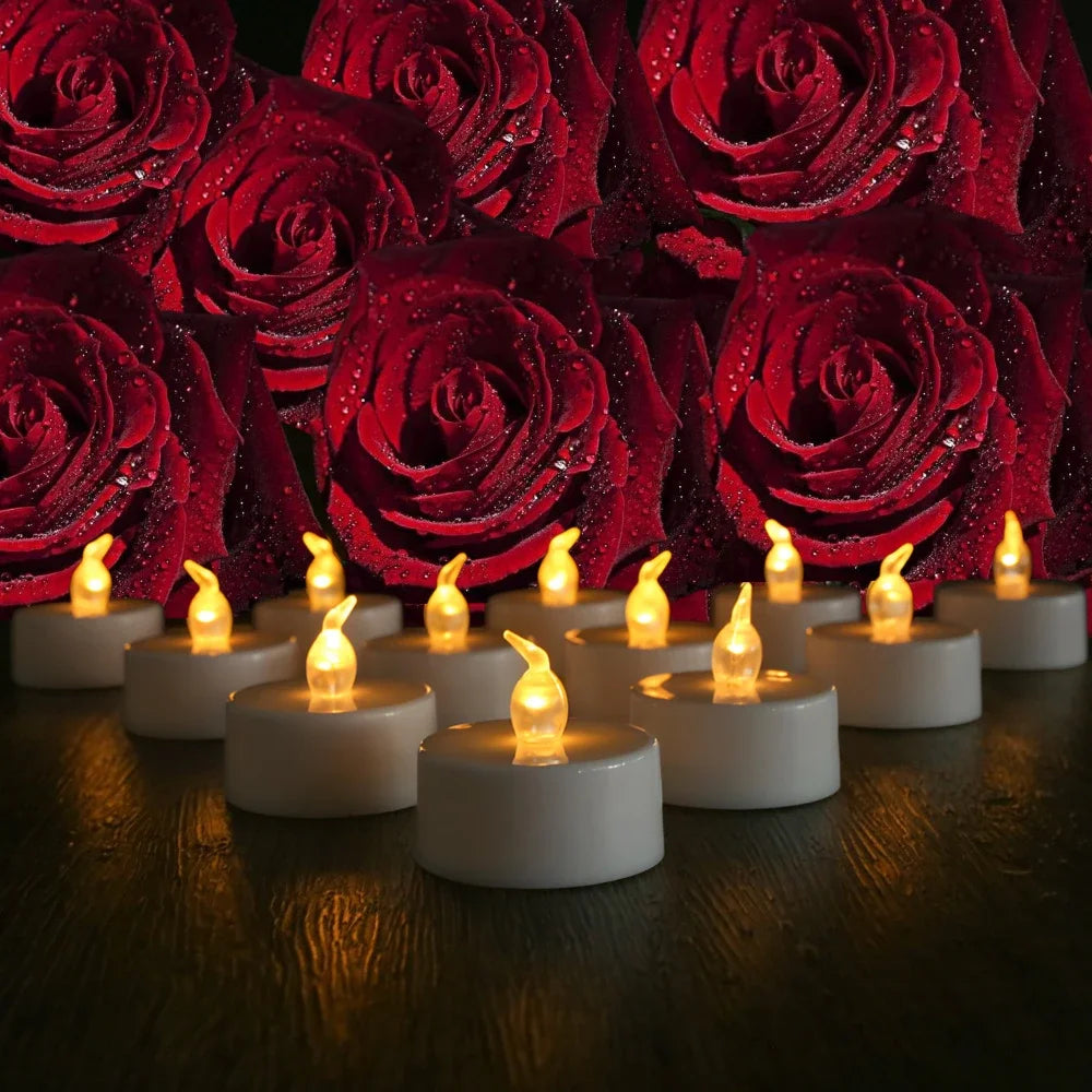 LED Tea Lights Candles Realistic Flickering Battery Operated