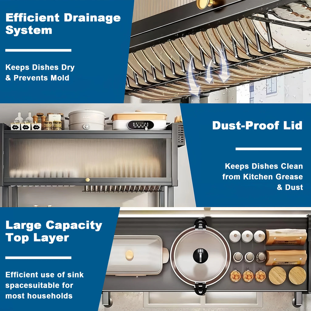 Extra long Countertop Drying Rack for Kitchen Sink