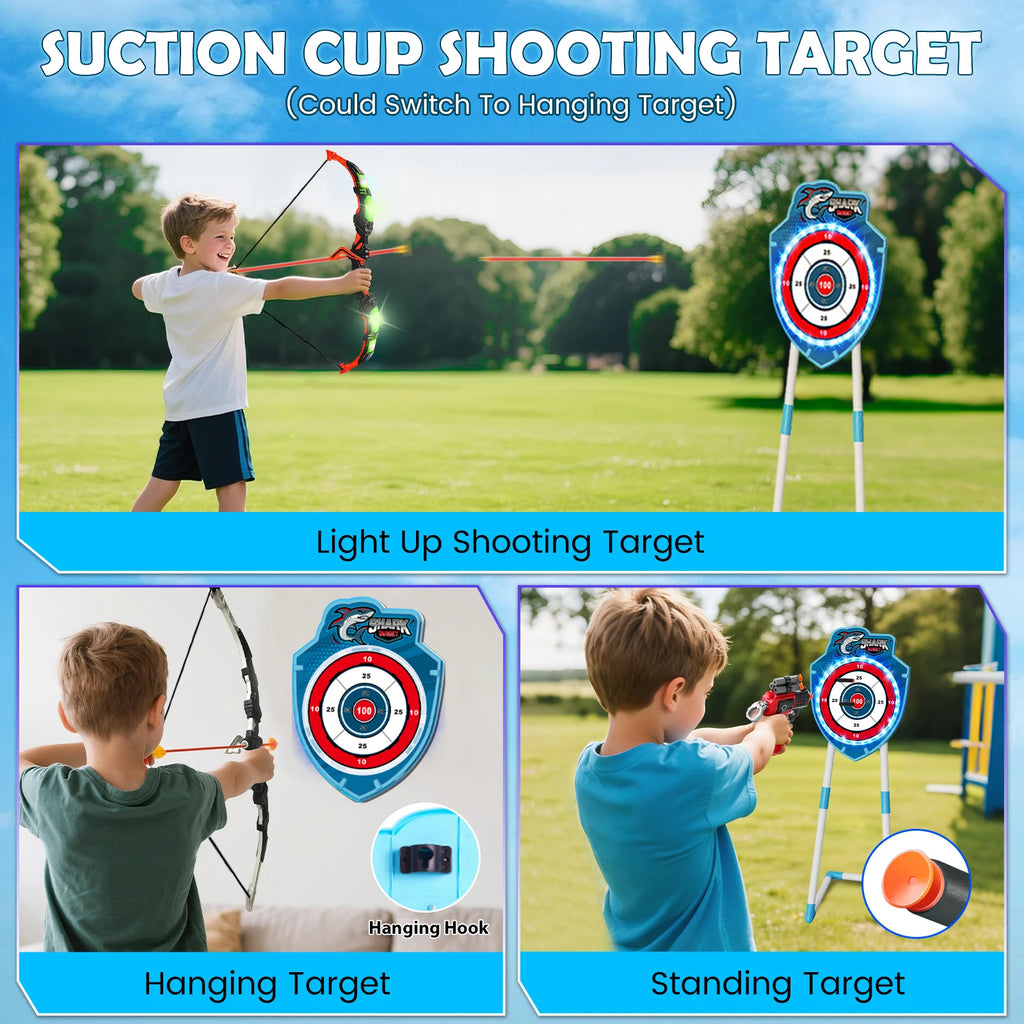 VATOS Night-Light Guns , Archery, and Stand Target Board for Indoor and Outdoor Play