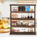 Rustic Torched Wood Wall Mounted 4-Tier Spice Rack