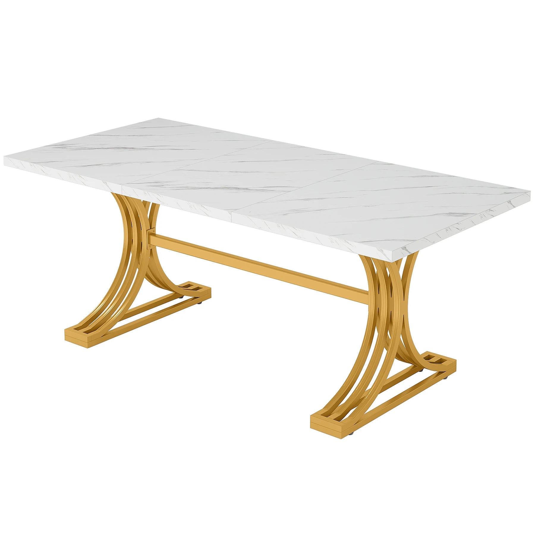 Tribesigns Faux Marble Rectangular Dining Table for 4 -6 People