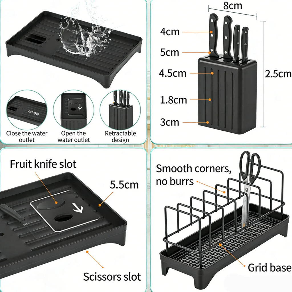 2-Tier Multifunctional Countertop Dish Organizer