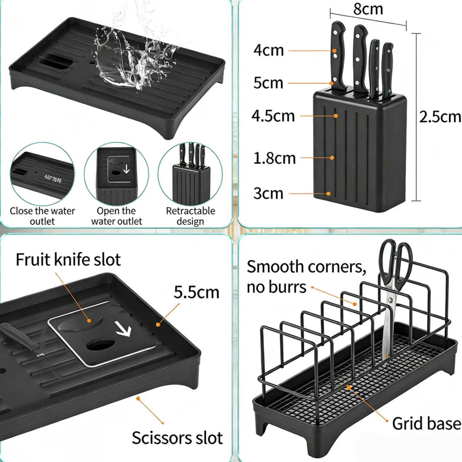 2-Tier Multifunctional Countertop Dish Organizer