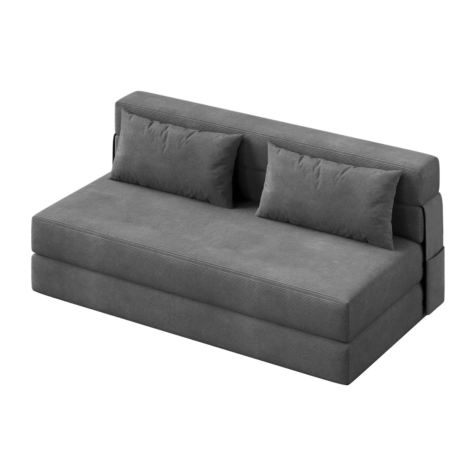 4-in-1 Folding Corduroy Sofa Bed with Pillow