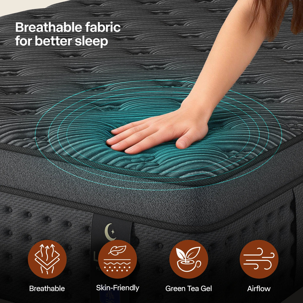 LayRoad 12/14" Memory Foam Spring Mattress In A Box Medium Firm