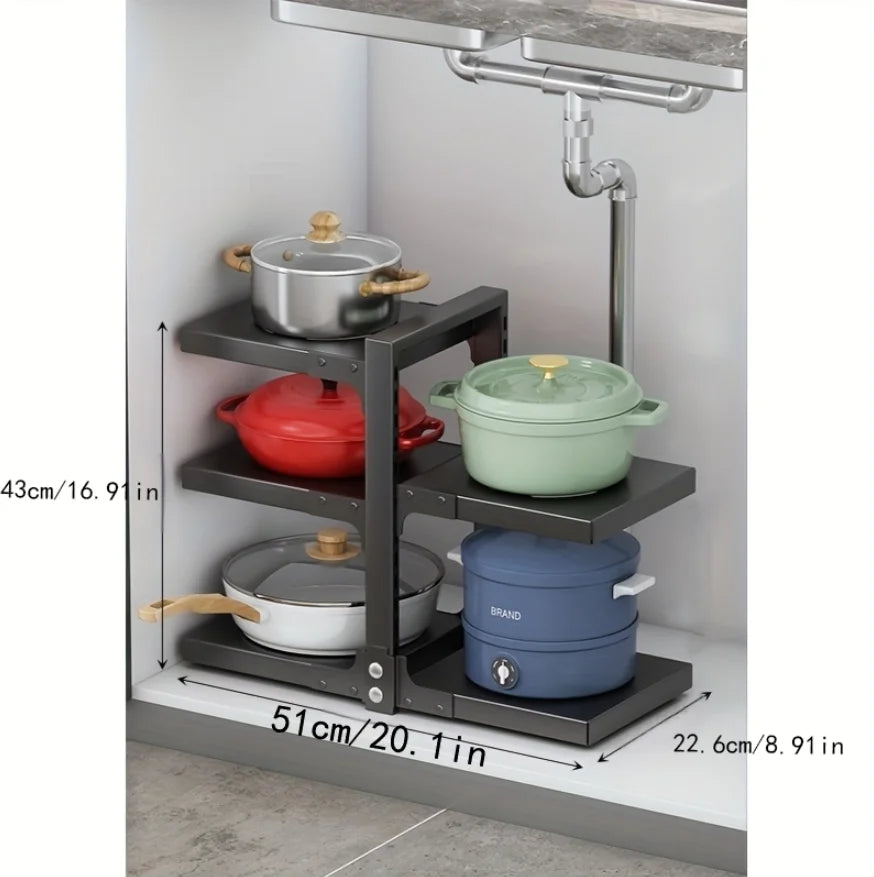 Adjustable Stainless Steel Kitchen Storage Rack