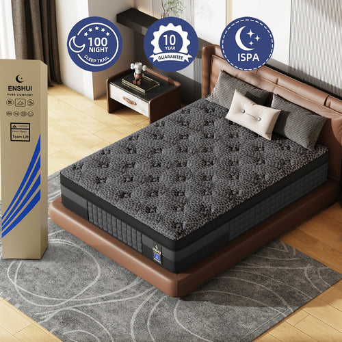 12"14"Gel Memory Foam Spring Mattress For Twin Full Queen King Cooling & Breathable