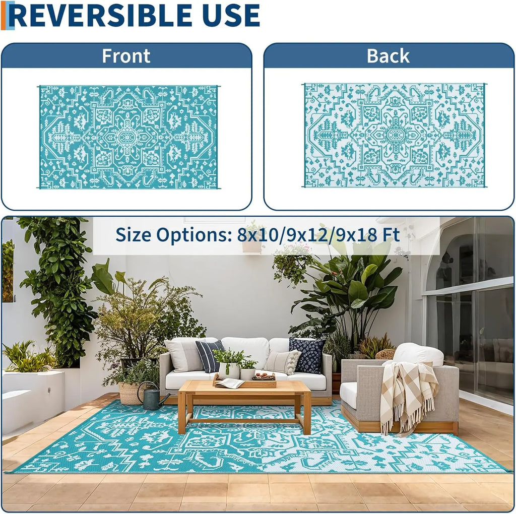 Waterproof and Durable Outdoor Area Rug Stain-Resistant