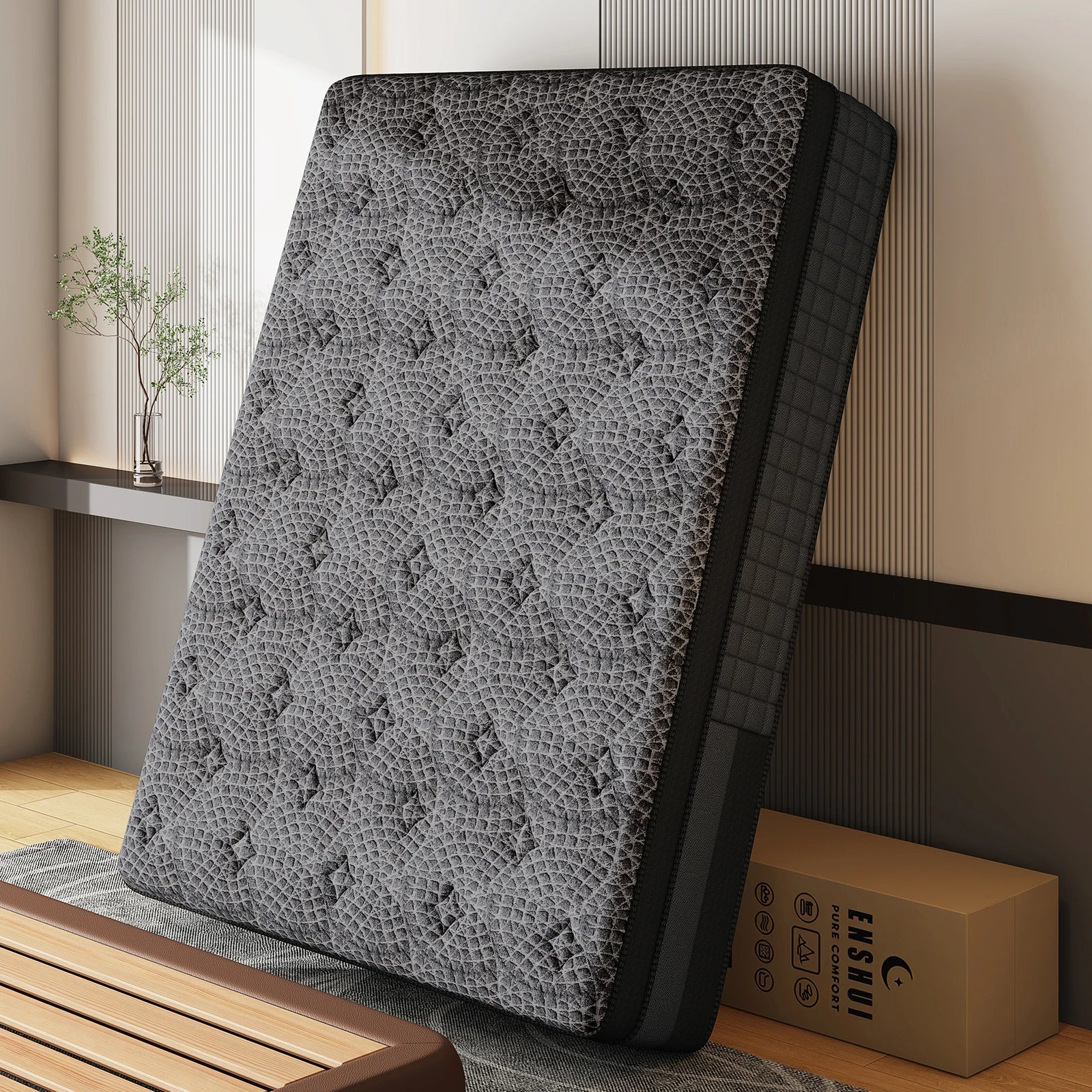 12/14In Memory Foam Hybrid Box Spring Mattress Available in Twin, Full, Queen, and King Size Medium Firm