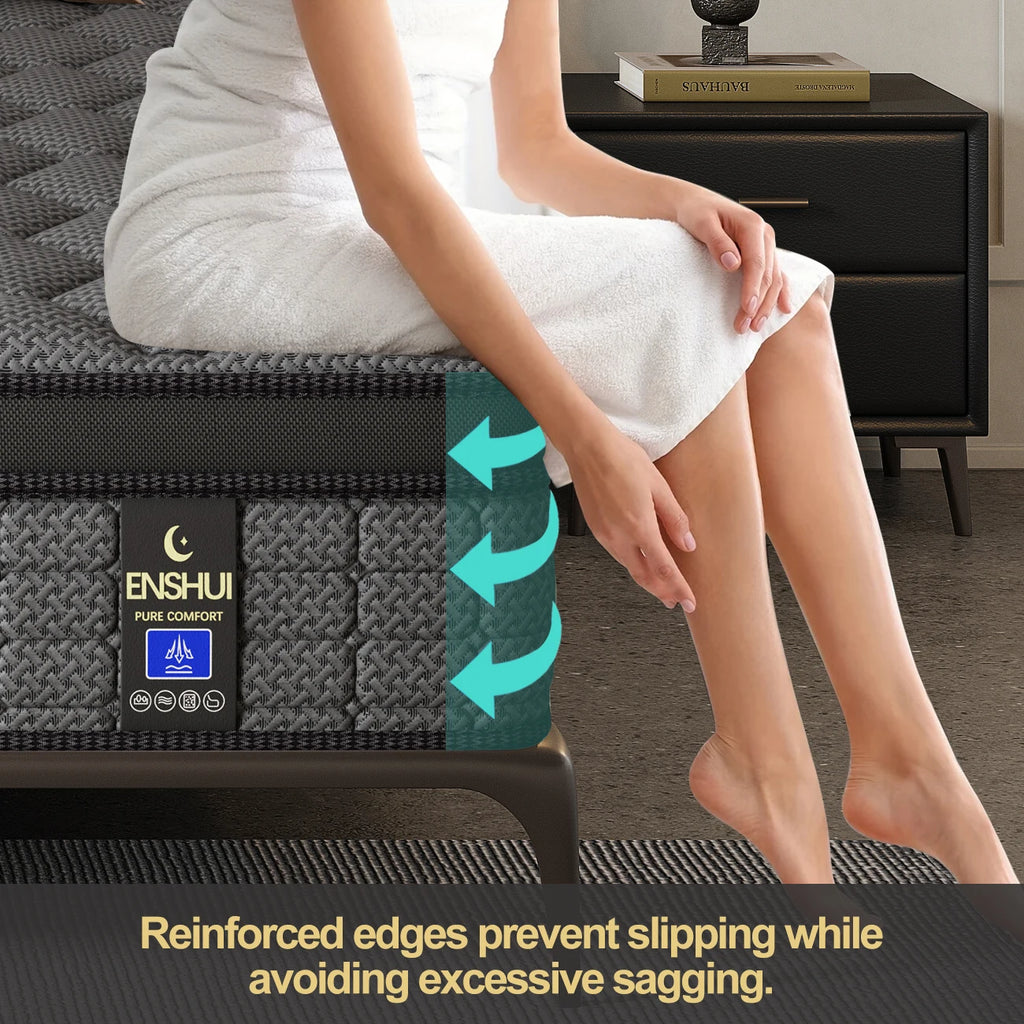 12/14" Memory Foam Box Spring Mattress, Medium Firm,  Motion Isolation