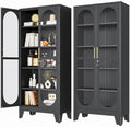 71" Curio  Cabinet with Glass Door with 4 Adjustable Shelves
