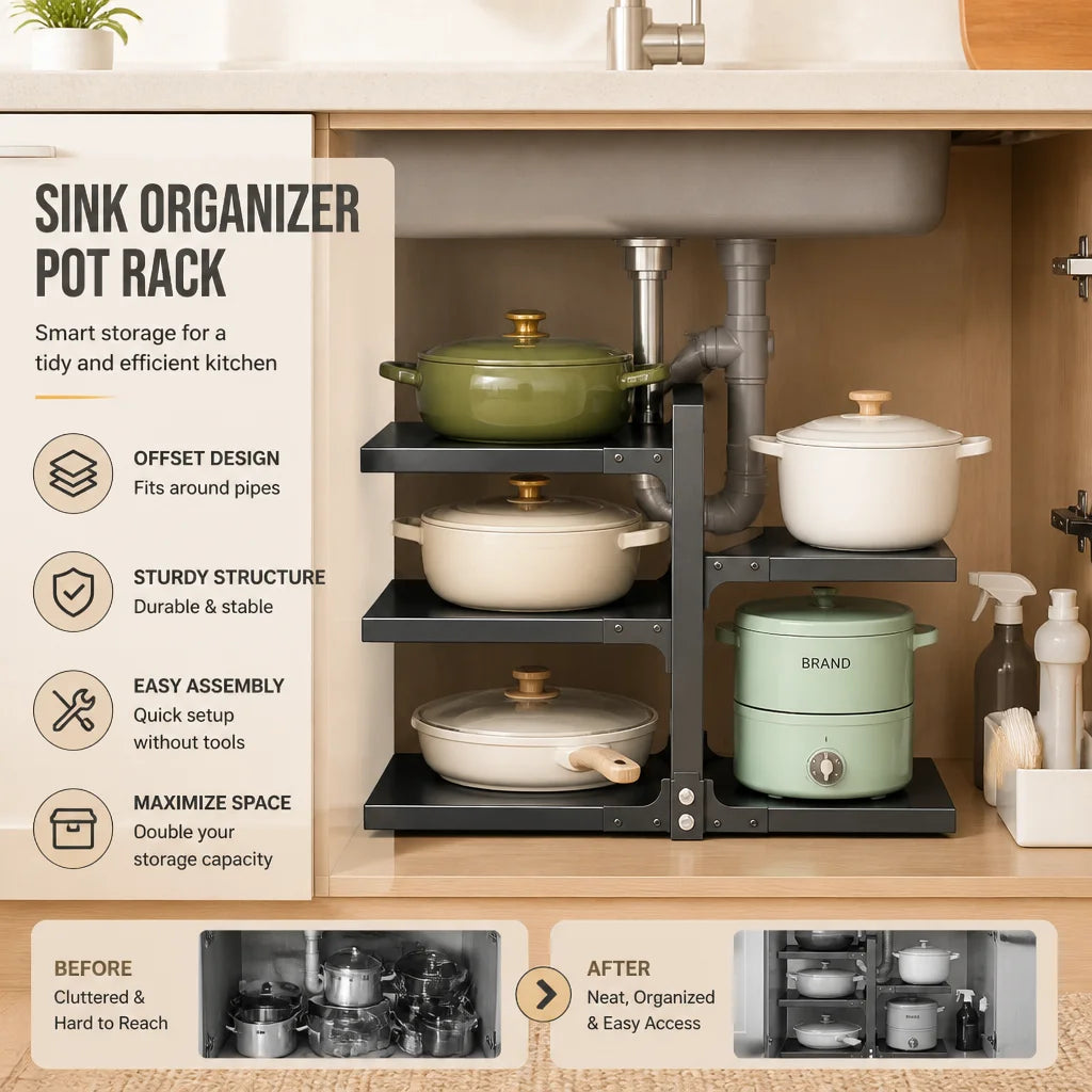 Adjustable Stainless Steel Kitchen Storage Rack