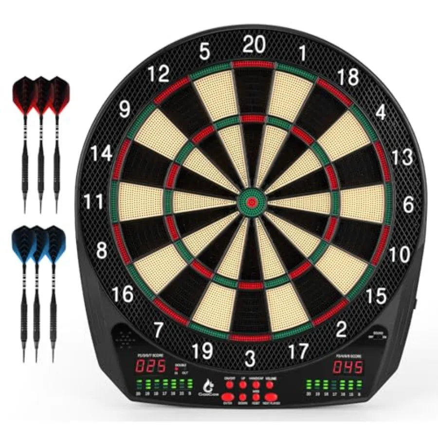 Electronic Dart Board with 6 Soft Tip Darts, 35 Games, and 580 Variants