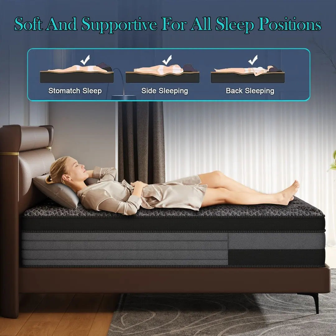 12/14" Memory Foam Mattress in Twin Full Queen King Medium Firm