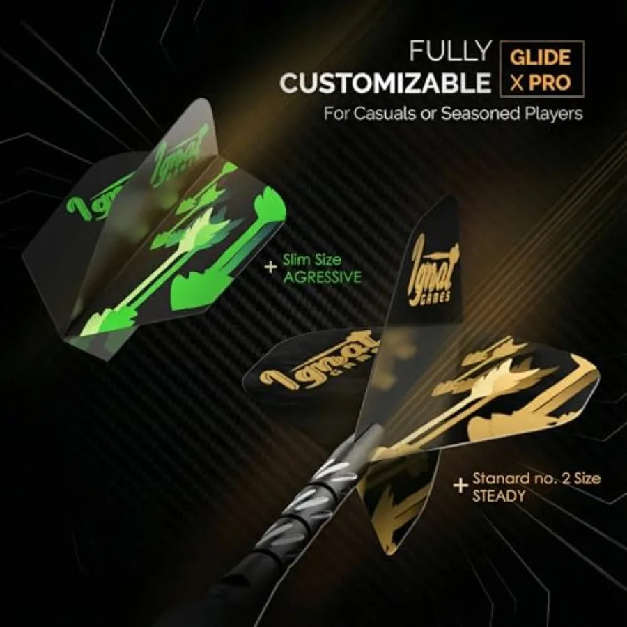 6 Micro-Engineered Brass Barrel Steel Tip Darts with Sharpening Stone for Casual or Seasoned Players
