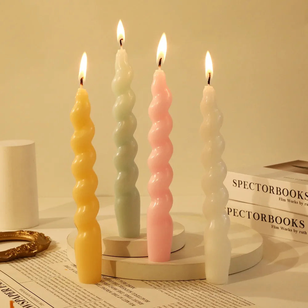 2pcs Spiral Long Rod Soy Candles Scented Candle Aromatherapy Decor