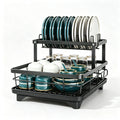 Countertop 1-Tier Black Multifunctional Metal Dish Rack