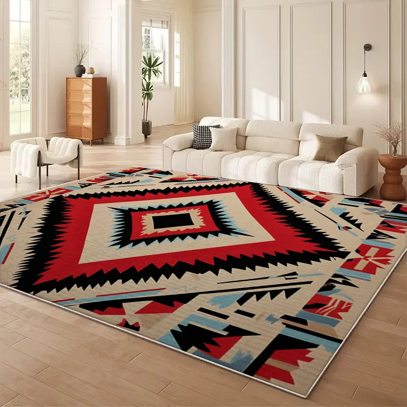 Moroccan Geometry Large Area Rug /Anti-Slip /Easy Cleaning