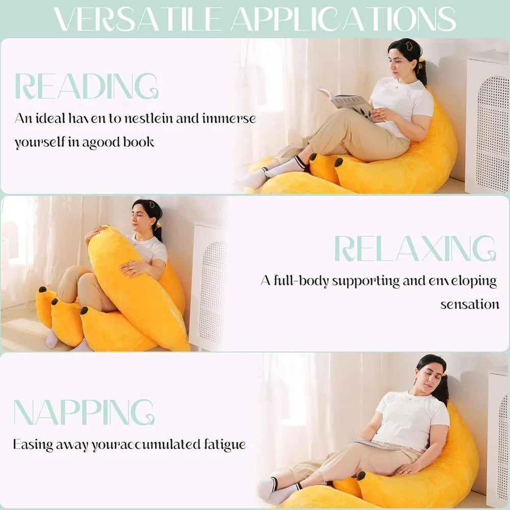 Banana Bean Bag Chair with Ottoman