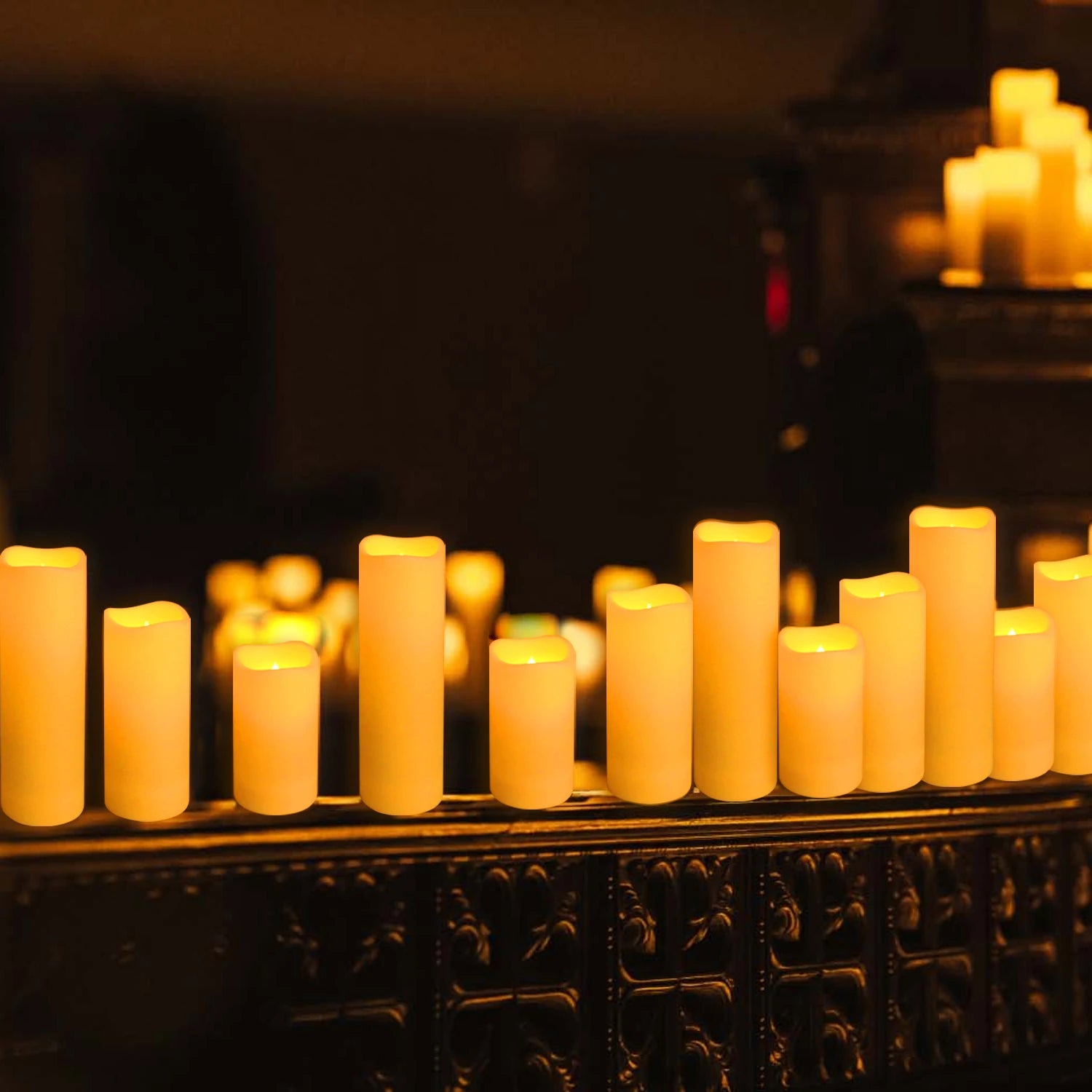 3pk Set of waterproof flameless LED Candles Battery Operated with Remote