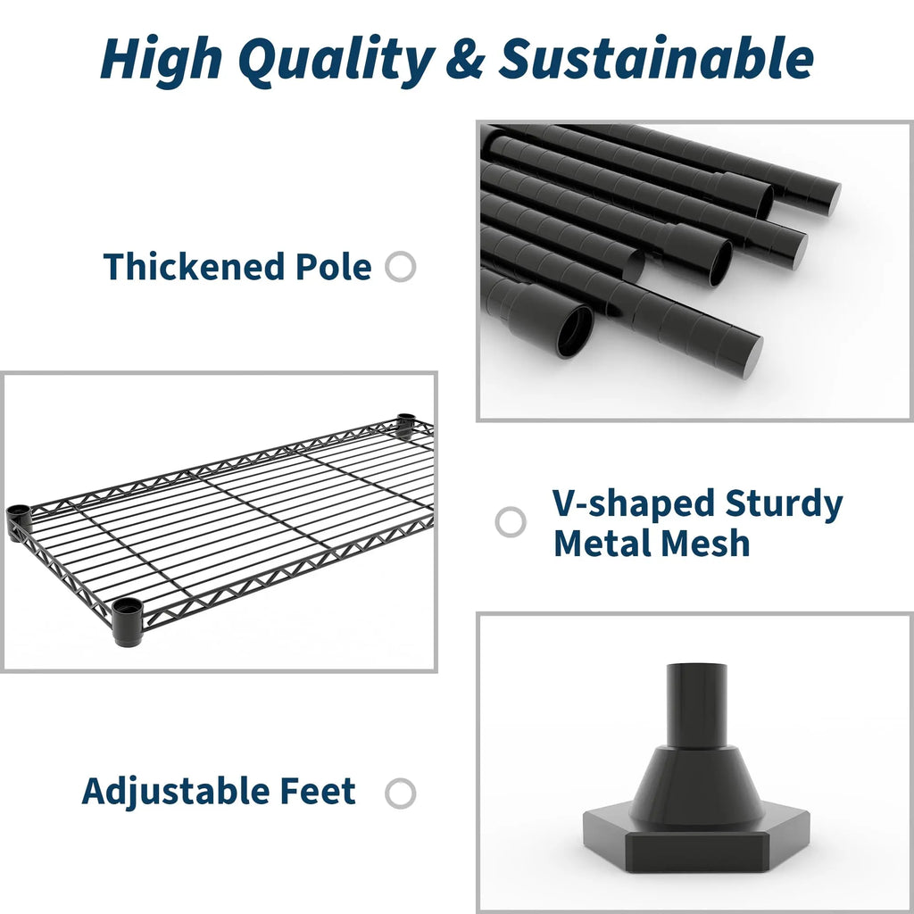 5 -tier Heavy Duty Metal Multiple Storage Adjustable Shelves
