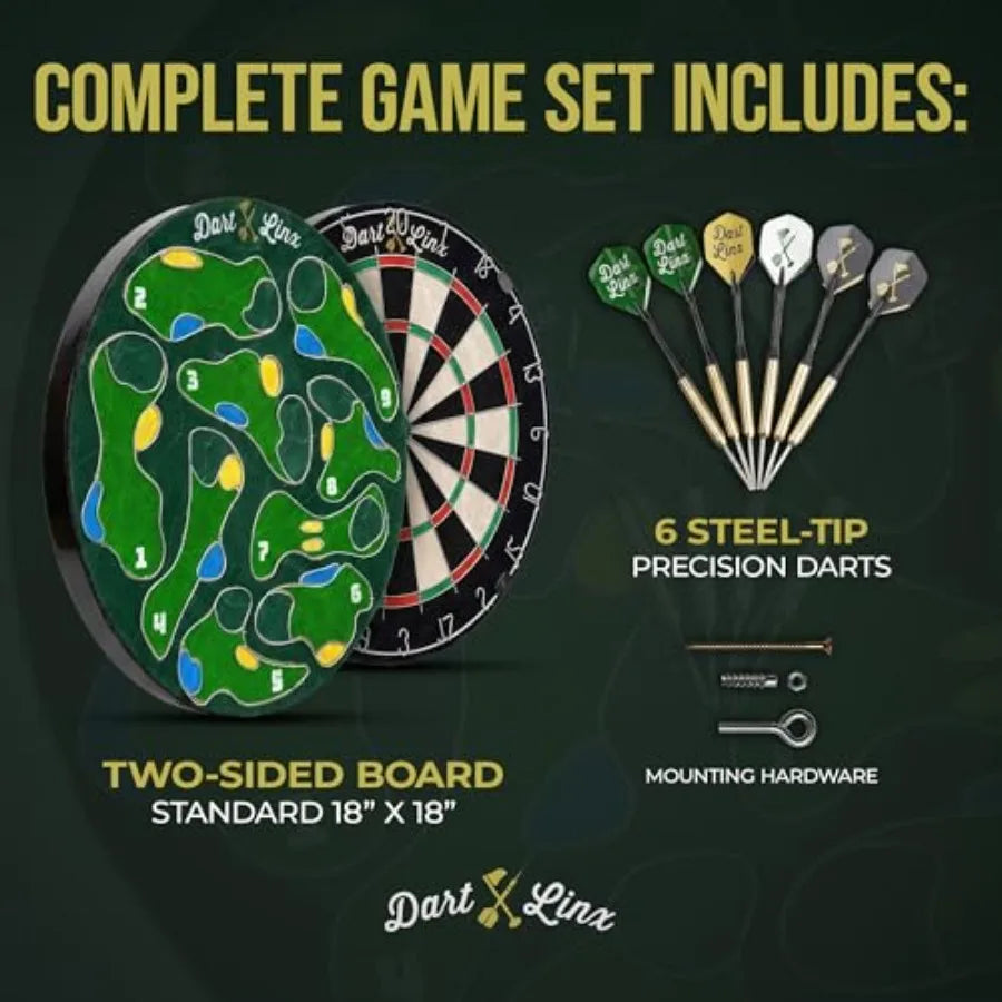 Dart Board with 6 Steel Tip Darts