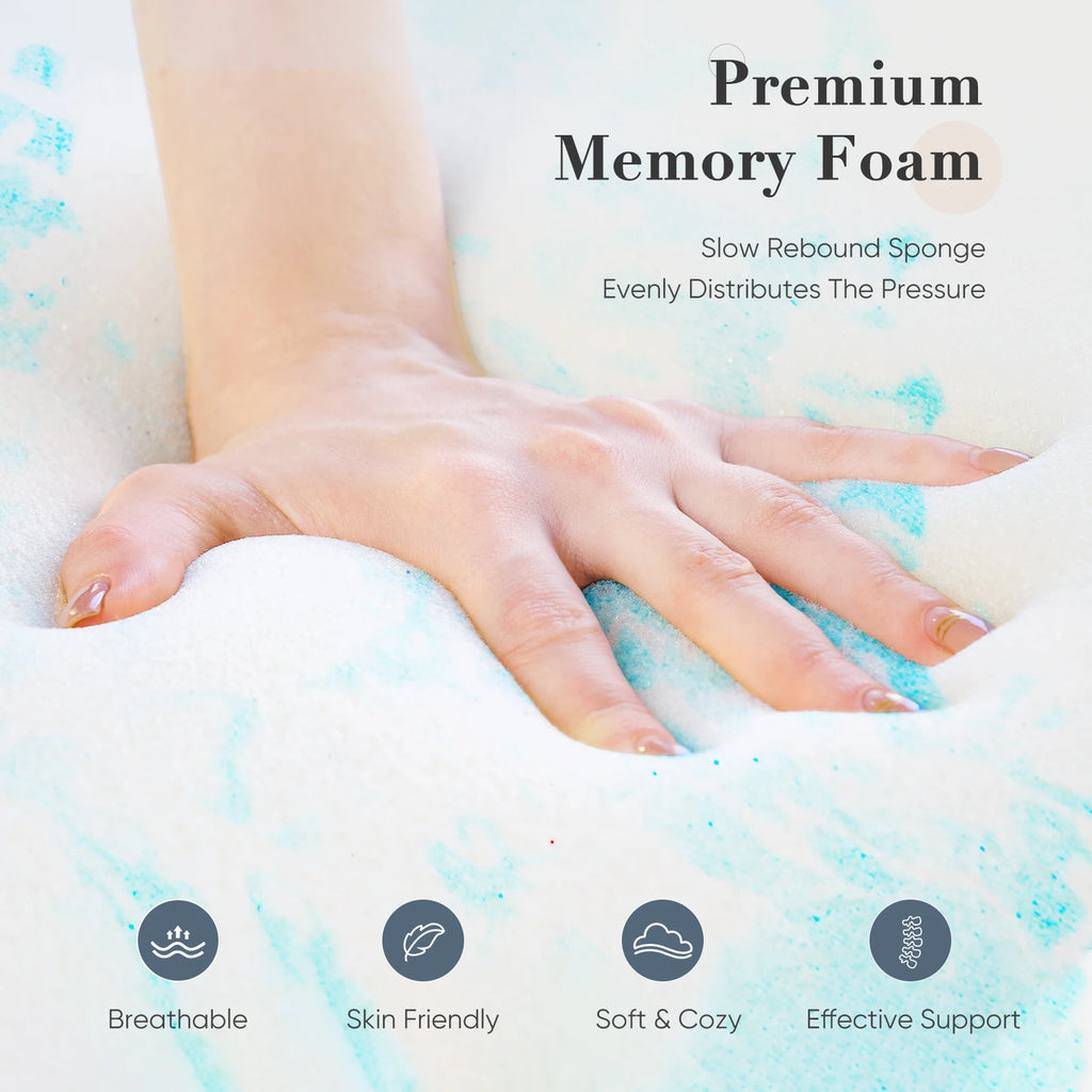 JHK Full Size 2" Gel Memory Foam Mattress Topper Cooling and Breathable