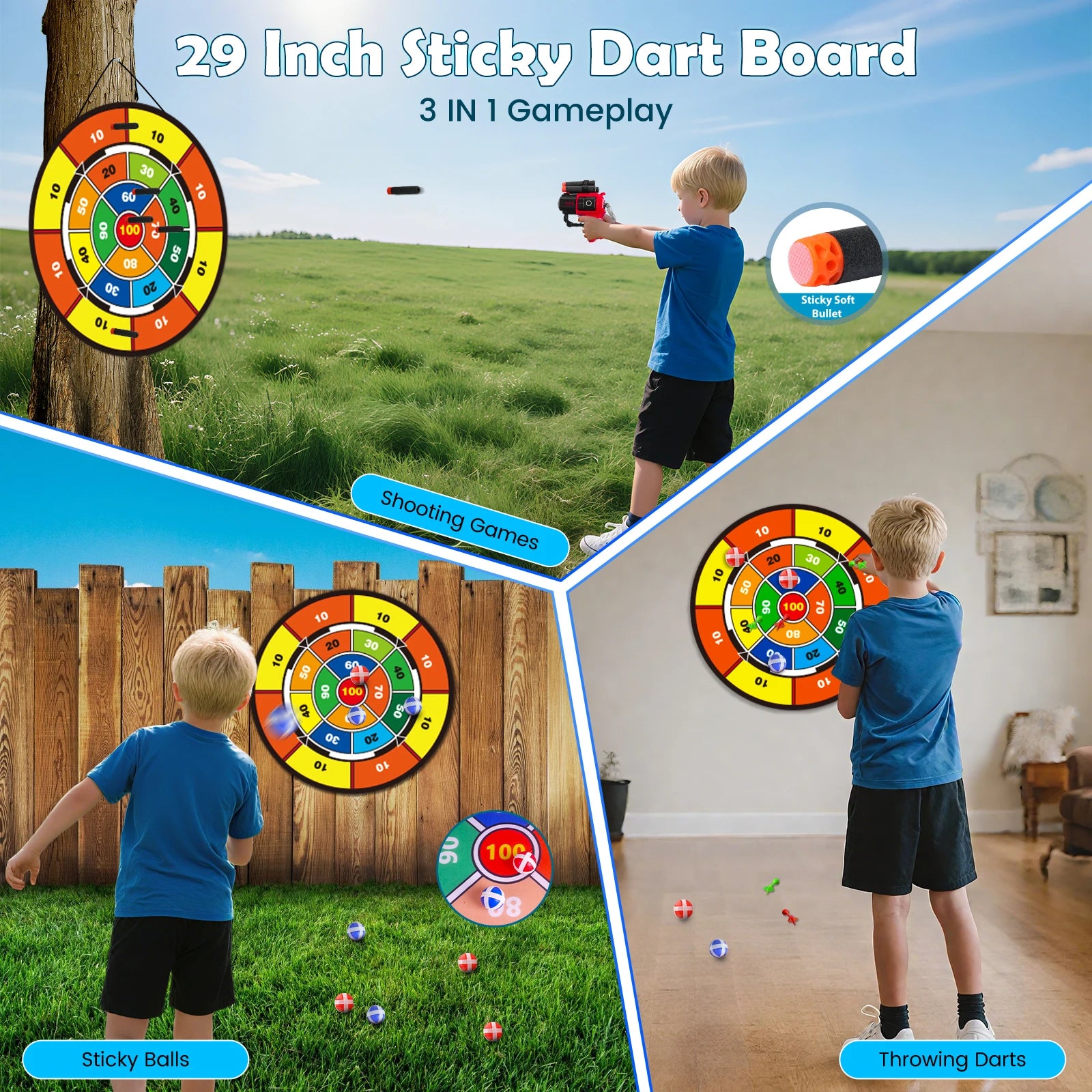 VATOS Night-Light Guns , Archery, and Stand Target Board for Indoor and Outdoor Play