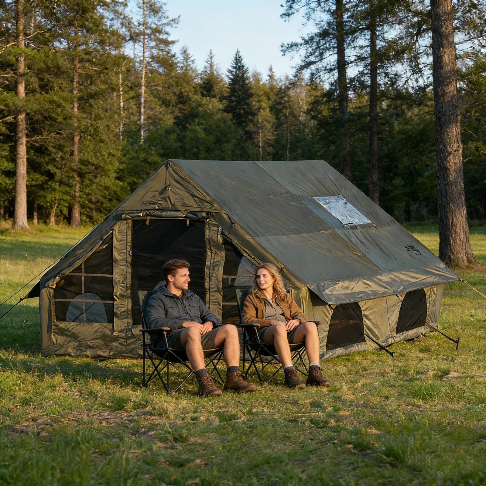 Pakicetus Waterproof Quick Setup Inflatable Camping Tent for 4-8 Persons with Carry Bag