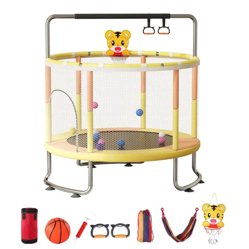 Adjustable Baby Toddler Trampoline with Basketball Hoop