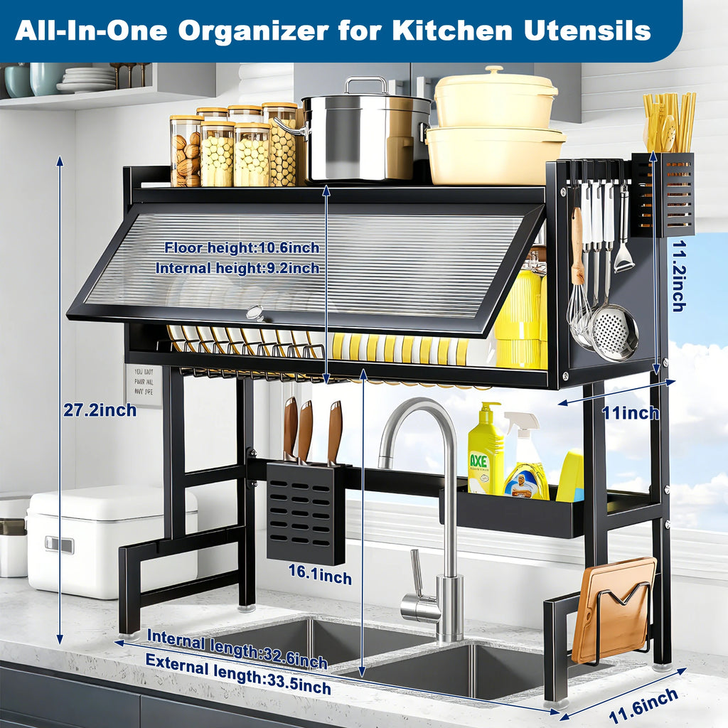 Extra long Countertop Drying Rack for Kitchen Sink