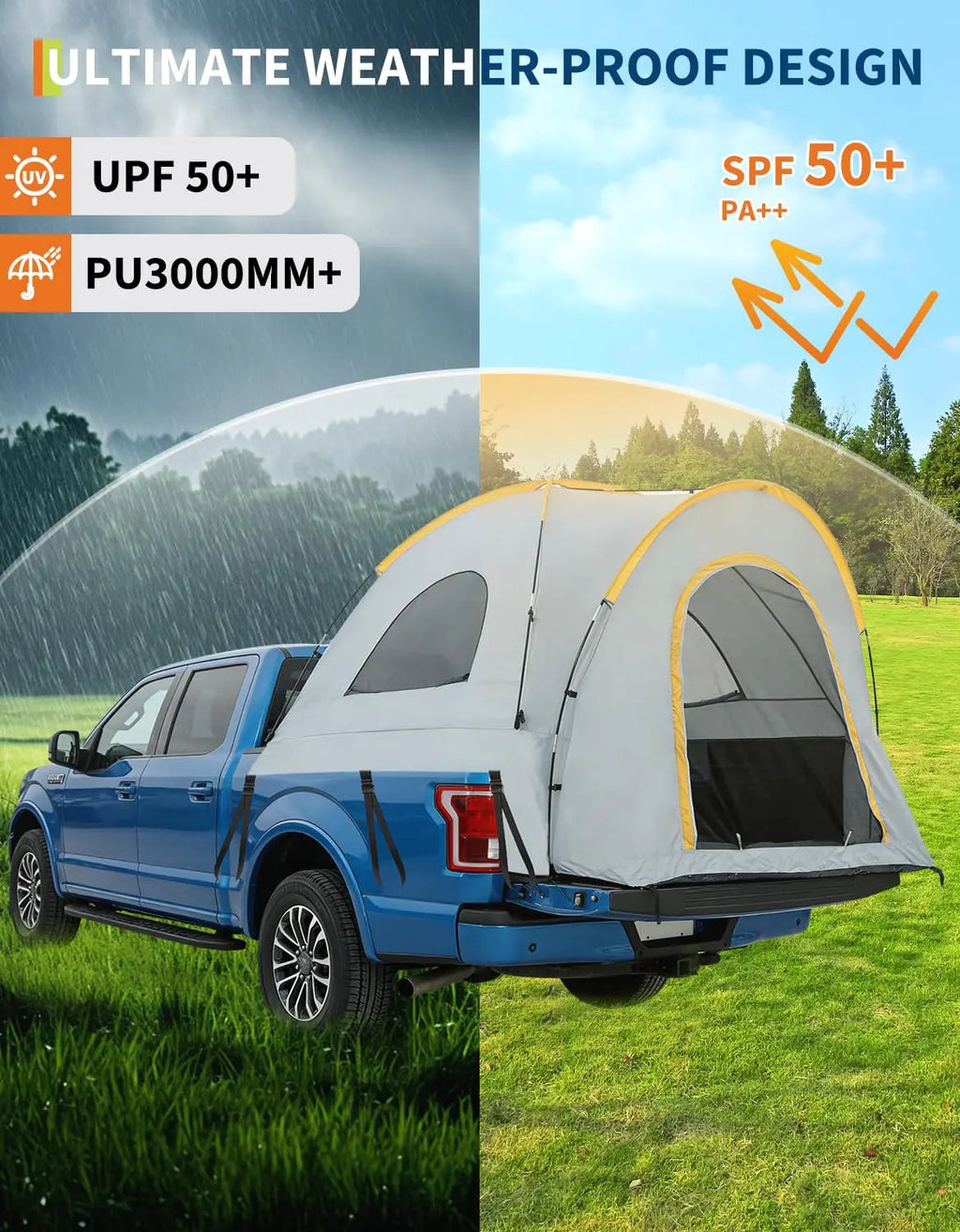 Waterproof Double Layer Pickup Truck Bed Tent with Awning