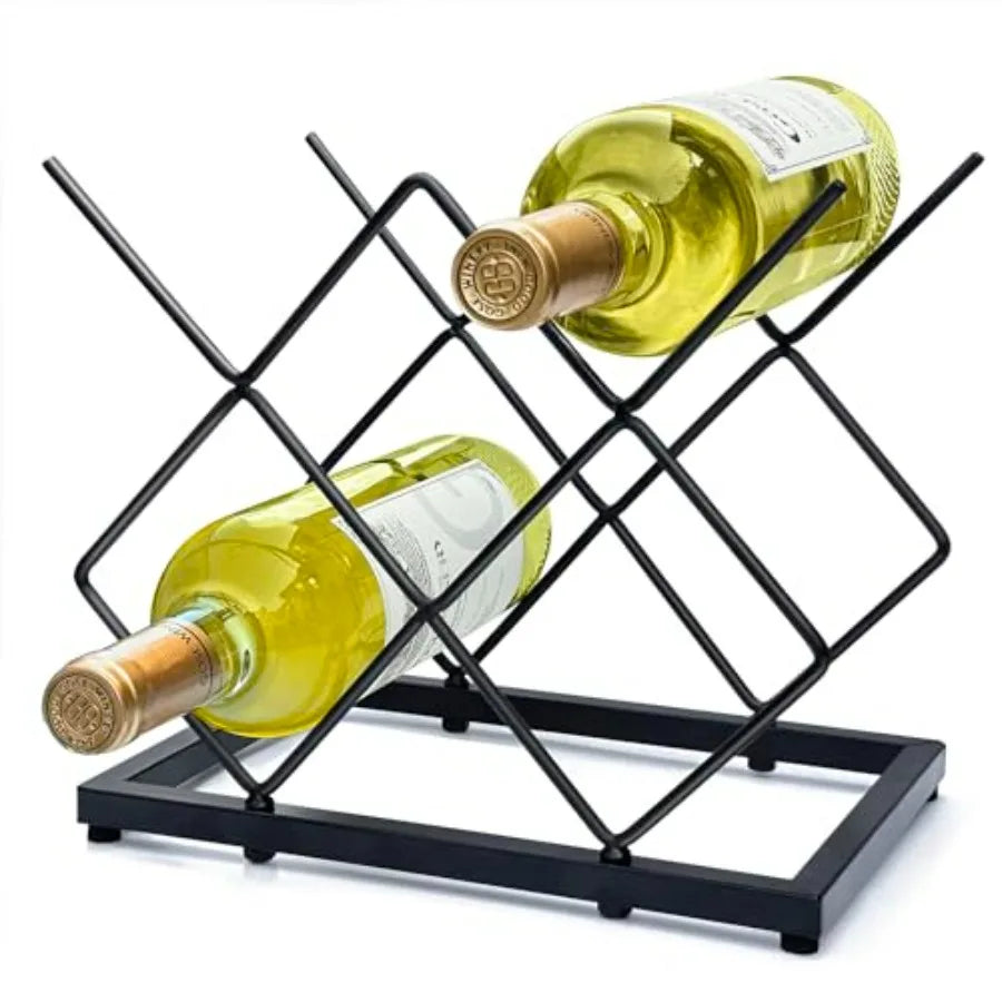 Black Countertop 5 Bottle Wine Rack