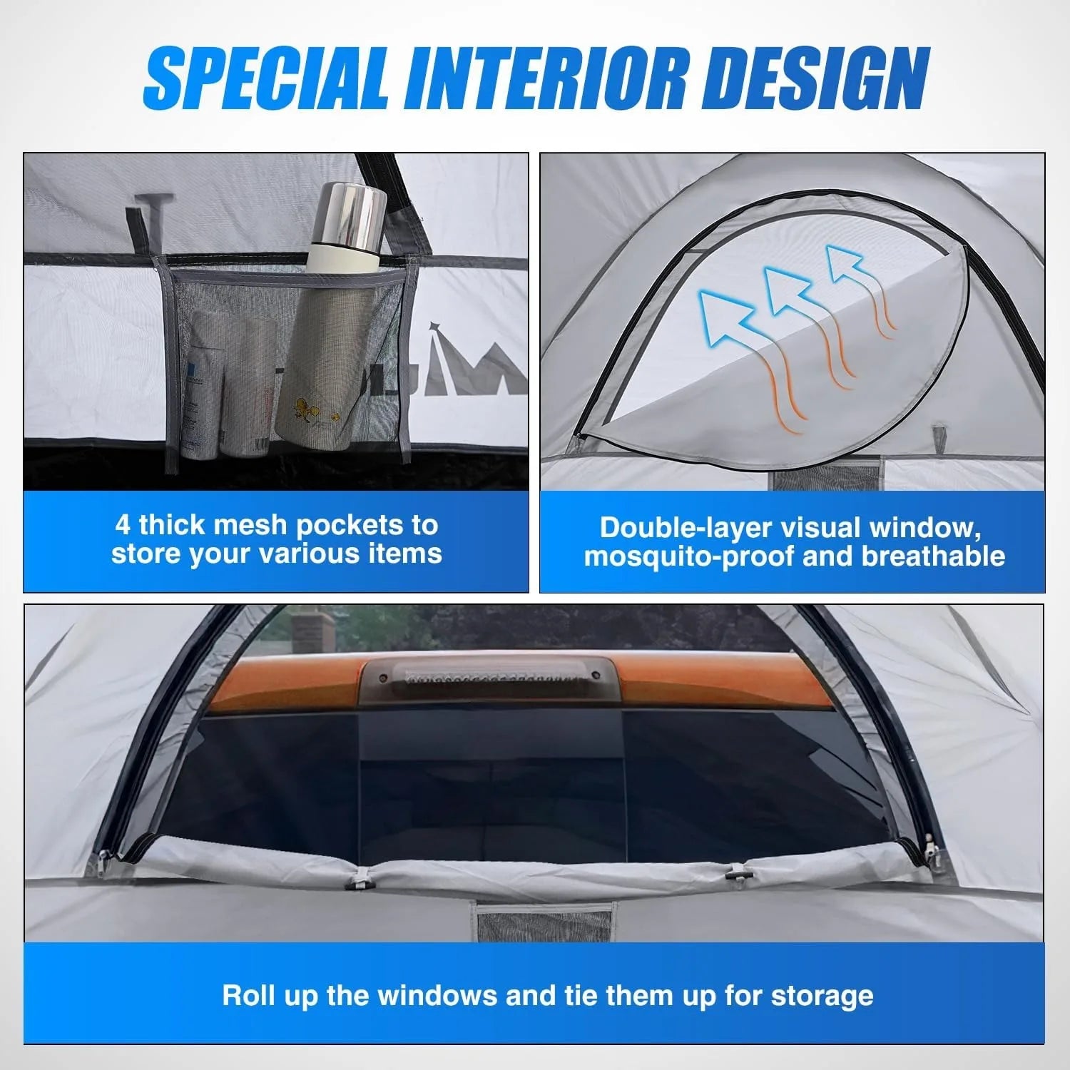 Nilight 2 Person Portable Pickup Camping Tent for Outdoor Road Trips