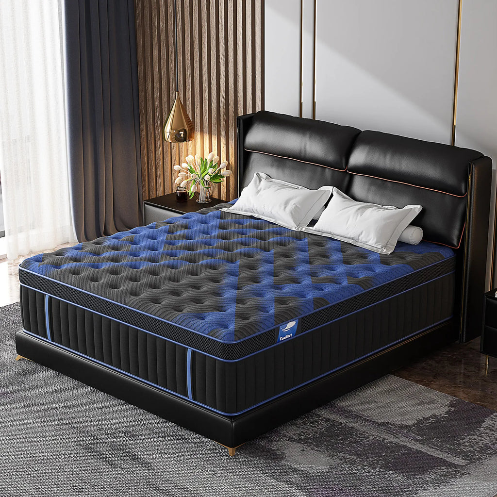 12/14" Euro Top Hybrid Memory Foam Mattress, Medium Firm in Twin, Full, Queen, and King Size